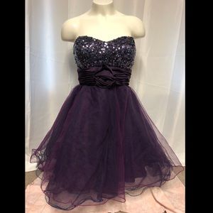 Purple sequins homecoming dress